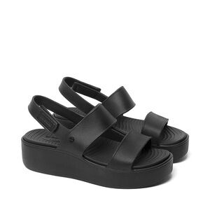 Skechers Arch Fit Upbeat Sunrise Black Platform Double-Strap Slingback Sandals
